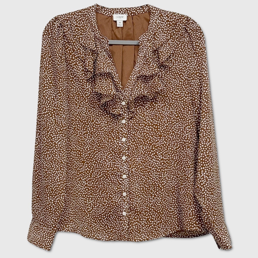 J. Crew Skirt & Blouse / Top - Womens Size Medium Rust / White‎ - #46360-A7